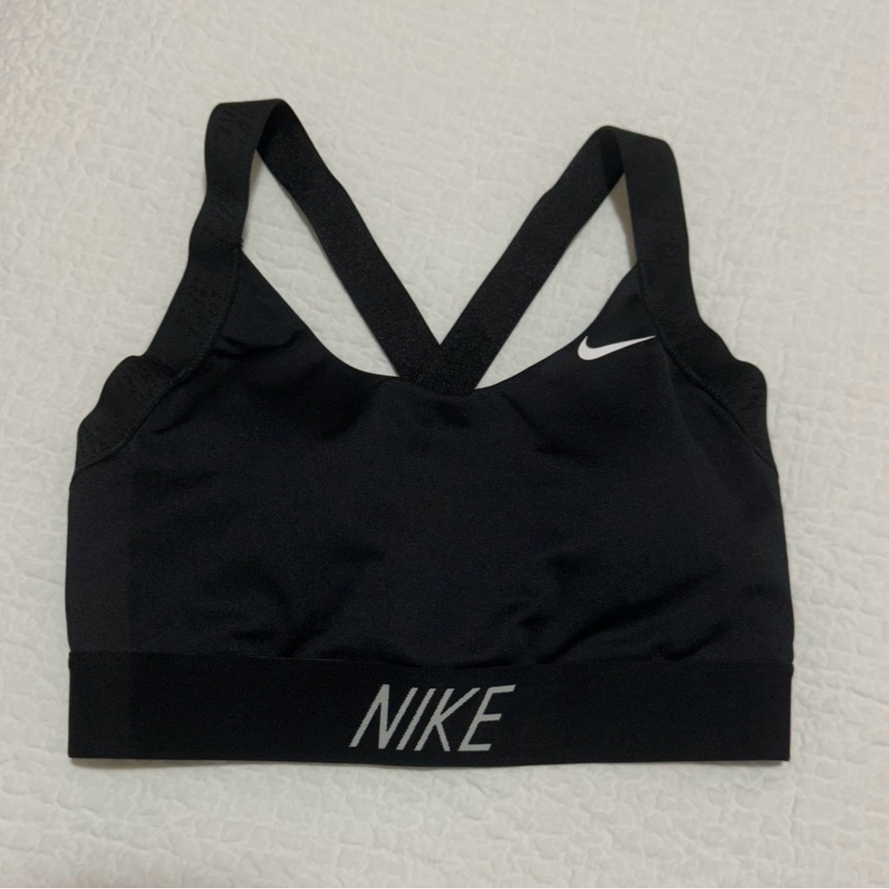 Nike Black Sports Bra with White Logo